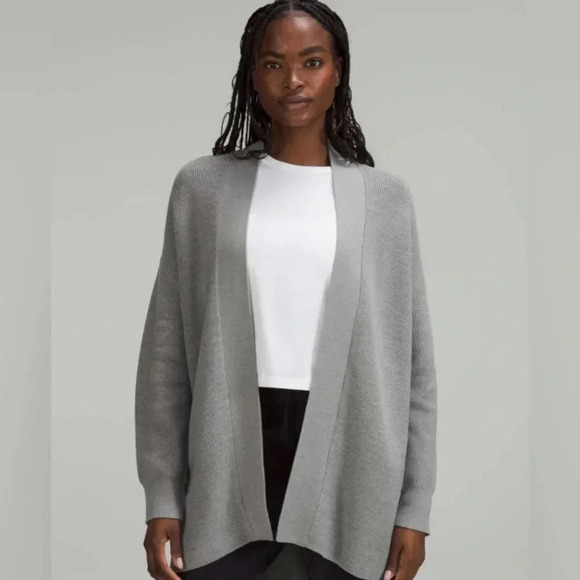 Lululemon Merino Wool-Blend Ribbed Long Wrap Sweater size 10 - Picture 1 of 8